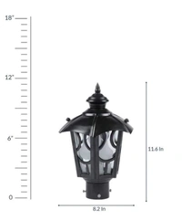Das-GL-P Lighthouse Metal Black Umbrella Decorative Exterior Outdoor/Gate/Garden/Pillar Lights Lamp (Pack of 2) - Black, NA